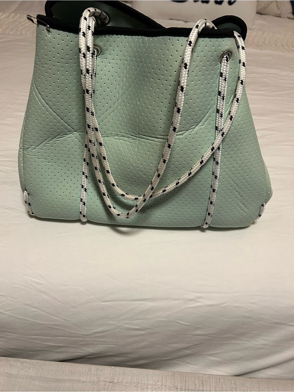 Mint Green neoprene Tote Bag - Beach Bag